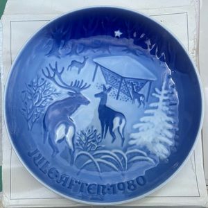 1980 B&G Bing and Grondahl "Christmas in the Woods" Collectable Plate vintage